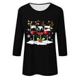 thumbnail image 4 of Womens Casual Christmas Tee Shirts Oversized Sweatshirt&nbsp;Cotton Pullover Sweaters Dressy Casual Zip Up Sweatshirt Plus Size 3/4 Sleeve Shirts, 4 of 4