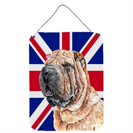 Shar Pei with English Union Jack British Flag Wall or Door Hanging Prints