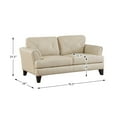 thumbnail image 2 of Lexicon Thierry 19" Modern Plywood and Leather Loveseat in Cream, 2 of 4