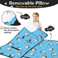 thumbnail image 3 of Hedgehog and Bowtie Blue Pattern Teens Toddler Nap Mat with Pillow, Sleeping Mat Bag for Preschool Daycare 59"x22", 3 of 6
