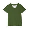 thumbnail image 5 of Wdfiry Kids Cotton V-Neck T-Shirts Ultra-Soft Breathable Boys & Girls Tee 3-14 Years Solid Color Casual Summer Tops, 5 of 5