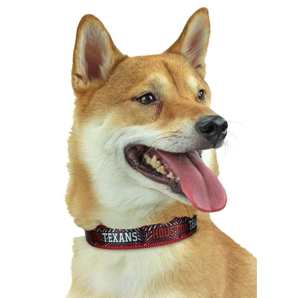 Zubaz NFL Team Adjustable Pet collar for Dogs cats, Houston Texans, Large