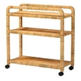 thumbnail image 2 of bali & pari Delphine Modern Bohemian Natural Rattan Kitchen Cart, 2 of 9