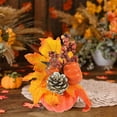 thumbnail image 4 of yulier Fall Decor, Artificial Pumpkin with Maple Leaves Pinecones Red Berries, Home Kitchen Table Centerpieces Fall Thanksgiving Party Tabletop Decor, 4 of 6