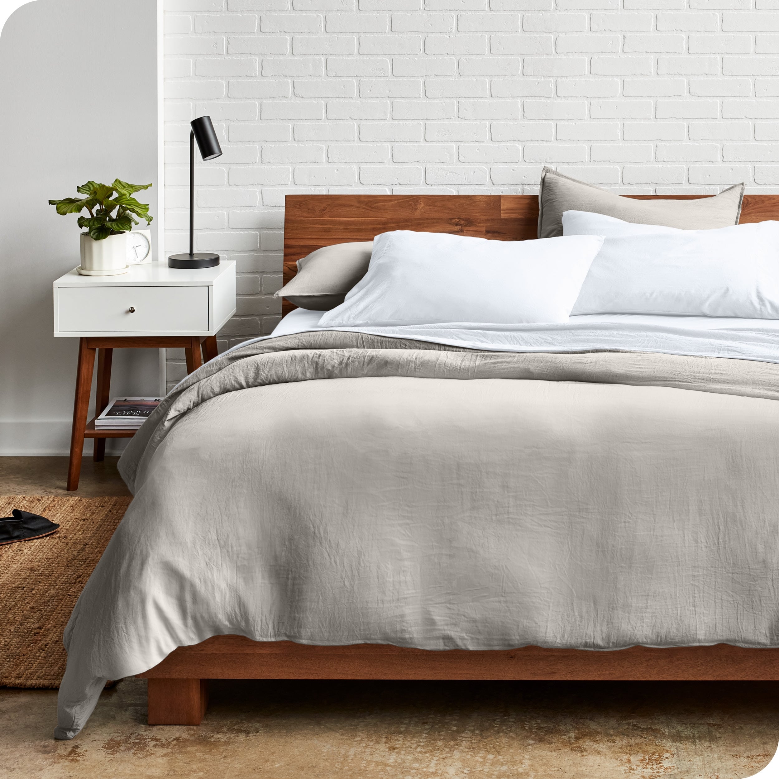 Bare Home Washed Duvet Cover Set - Ultra-Soft - Premium 1800 Collection - 3 Piece - King/Cal King, Fog