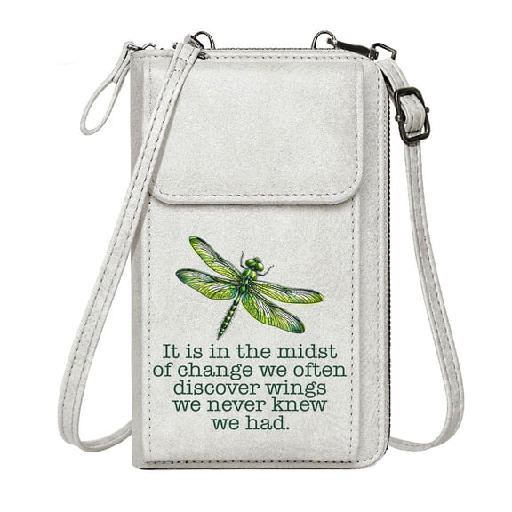 OIDERY Personalized Leather Cell Phone Wallet Card Wallets Purse Transformation Dragonfly Change Season Gifts Personalized Gifts for Girlfriend Friends