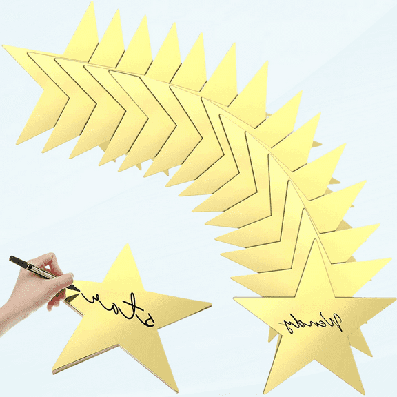 Gold Star Cutouts Double Printed Paper Stars Decoration for Wedding Party Movie Night Party Supplies, 11 Inches (36 Pieces)