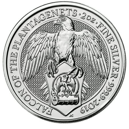 - 2019 Queen's Beast Falcon 2 oz Silver Coin - Royal Mint