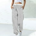 thumbnail image 2 of RongHuan Womens Sweatpants Lightweight Striped Jogger Pants Elastic Waist Athletic Pants Gym Workout Pants with Drawstring, 2 of 6