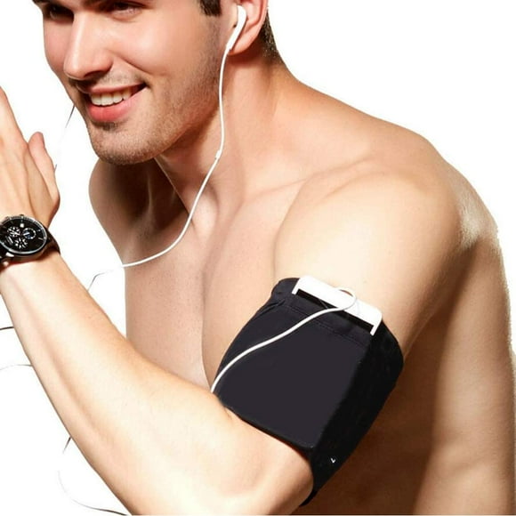 Brassard de Sport Universel pour Tous les Téléphones Mobiles. Brassard de Téléphone pour Course, Entraînement Physique et Entraînements en Salle Compatible avec Téléphones jusqu'à 7 Pouces Noir Pur m