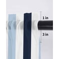 thumbnail image 6 of Navy Blue Aqua Striped Tier Curtains 36 Inch Length, Sheer Curtains for Bedroom Living Room Window Farmhouse Stripe Art Rod Pocket Voile Drapes Kitchen Curtains Small Half Window 27.5"x36" 2 Panels, 6 of 6