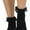 Ruffle Top - Black, variant on Women's Opaque Ankle High Socks w/ Ruffled Lace Top - Red
