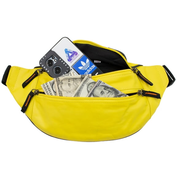 Best Lime Leather Fanny Pack | Mens Waist Belt Bag | Womens Purse Hip Pouch Travel