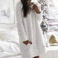thumbnail image 2 of Winter Women Warm Dress Elegant O Neck Simple Casual Loose Women Plush Mini Dresses Long Sleeve Warm Party Dress VestidosXL Gao Jinjia LED, 2 of 2