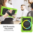 thumbnail image 2 of Case for iPad Air 3rd Generation 2019/iPad Pro 10.5 Inch 2017 with Screen Protector, 360 Degree Rotating Kickstand Hand Strap Heavy Duty Shockproof Cover with Shoulder Strap, Lime, 2 of 7