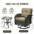 thumbnail image 3 of SHGJ&SOFT 3 Piece Patio Furniture Set, 2 Outdoor Swivel Rocking Chairs with Side Table, Thick Cushions Wicker Glider Chairs, All-Weather Gray Rattan Bistro Set for Porch, Deck, Pool (Brown), 3 of 12