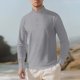 thumbnail image 1 of Blusa y camisa de manga larga con cuello alto para hombre, color liso, informal, con botones, medio cárdigan, manga larga, cuello alto, blusas de poliéster para hombre, 1 of 9