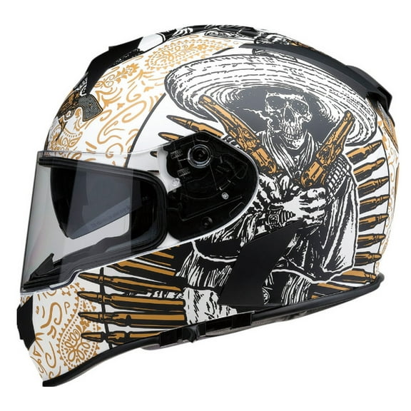 Z1R Warrant Sombrero Motorcycle Helmet White/Gold LG
