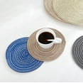 thumbnail image 5 of WUXIAB Round Placemats Woven Braided Place Mats Table Placemats,Vinyl Placemats14 inch Circle Place Mats Easy to Clean Table Mats Indoor Outdoor,Hand-made,environmental friendly and durable. Blue, 5 of 8