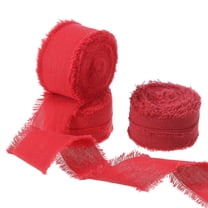 Uxcell Cotton Handmade Fringe Ribbon 1 Inch x 21 Yard Frayed Fringe Ribbons Burgundy/Red 3 Roll