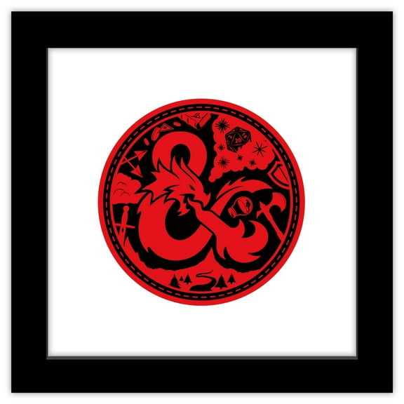 Gallery Pops Dungeons & Dragons - Travel Adventure Ampersand Wall Art, Black Framed Version, 12" x 12"