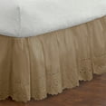 thumbnail image 4 of Fresh Ideas Ruffled Eyelet 14" Bed Skirt, King, Mocha, 4 of 7