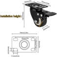 thumbnail image 4 of Juego de 4 ruedas giratorias de 2/50 mm, ruedas para muebles, ruedas con freno, ruedas industriales para muebles, ruedas para servicio pesado 420 kg (negro) esquí esquí Gafas de esquí, 4 of 5