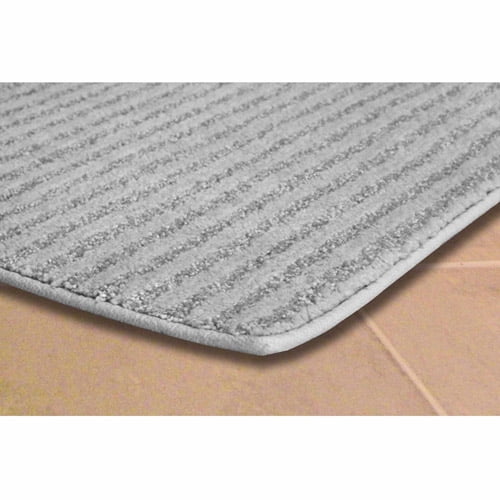 Garland Rug Sheridan Washable Nylon Bath Rug Set, 2 Piece Set (17"x24" Bath Rug, & 21"x34" Bath Rug) Platinum Gray