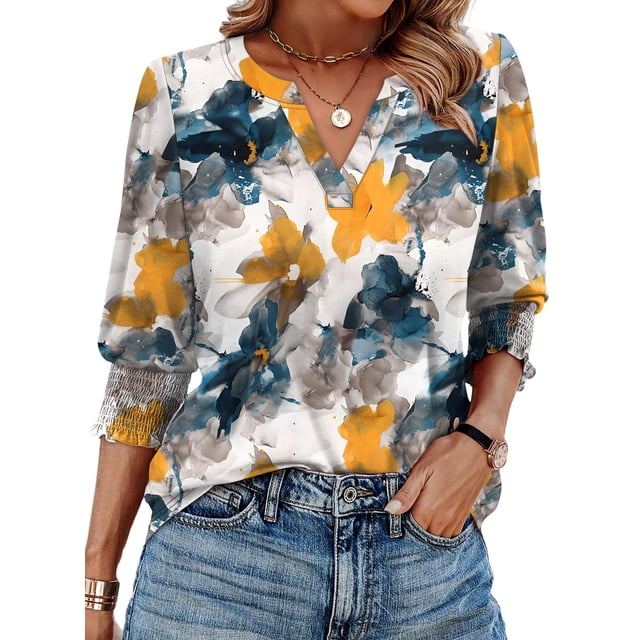 Camisetas WIHOLL Primavera-Verano 2025 con mangas acampanadas 3/4 para mujer