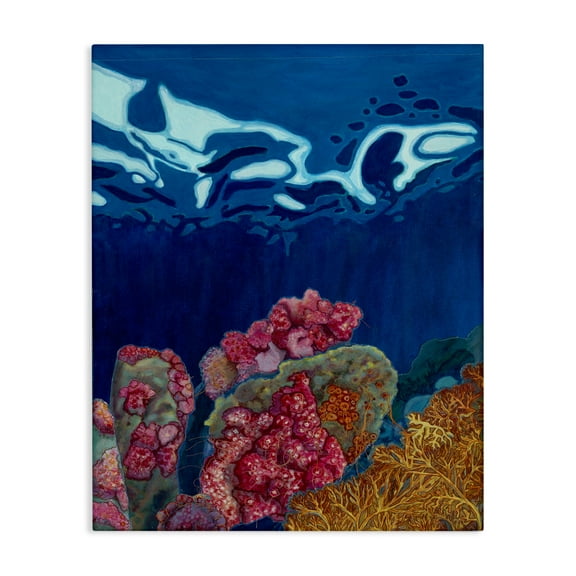 Stupell Industries Abstract Underwater Coral Nautical & Beach Painting Wrapped Canvas Art Print Wall Art, 16 x 20