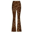 thumbnail image 7 of Bell Bottom Pants for Women Slim Flared High Waist Leggings Leopard Printed Stretch Soft Retro Bootcut Trousers (S, Brown), 7 of 7