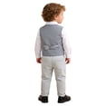 thumbnail image 5 of iiniim Little Boys Baby Gentleman Suit Pointed Hem Vest Bowtie Wedding Party Long Sleeves Shirt Pants Clothing Set Grey 2-3, 5 of 7