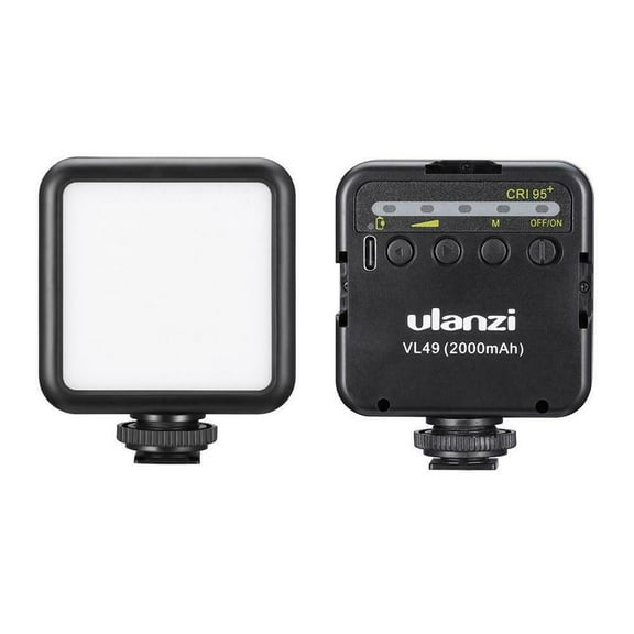 Ulanzi VL49 Mini LED Video Light Camera Photography Pocket Vlog Fill Lamp with Cold Shoe Mounts 2000mAh Built-in Battery