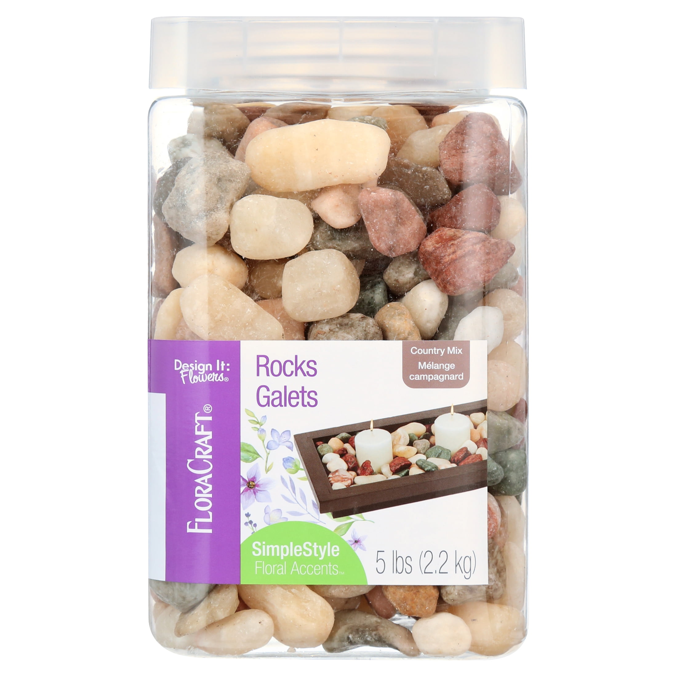 (2 pack) FloraCraft Vase Filler Rocks 5 pound Country Mix