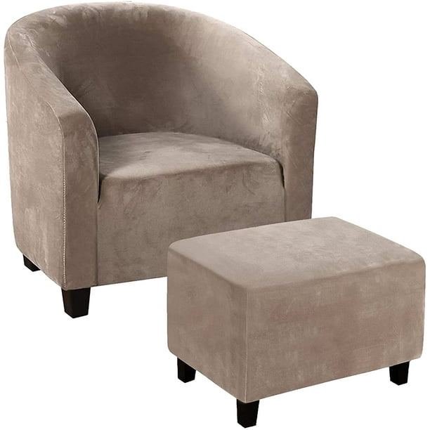 Topchances Club Chair Slipcover Armchair Bundles Rectangular Ottoman Footstools Covers 2 Piece Sets Furniture Protective Cover With Elastic Bottom Xl Com Topchances Club Chair Slipcover, Slipcovers For Armchairs And Ottomans