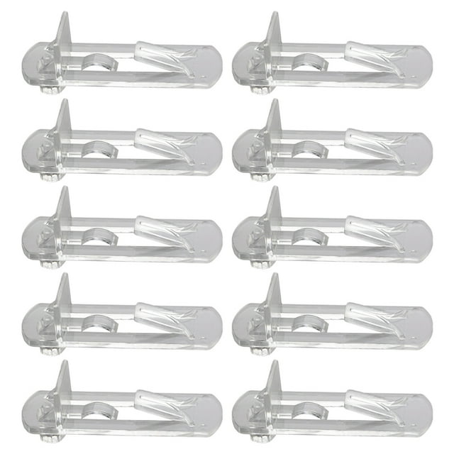 10 Uds. Pasadores de estante de bloqueo, Clips para estante de gabinete, clavijas de soporte de estante de bloqueo para muebles de estantes de libros