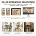 thumbnail image 4 of 26" Counter Height Bar Stools with Rattan Back Set of 1, Mid Century Modern Wooden Stool Boucle Fabric Upholstered Bar Chair for Kitchen Island Dining Room, 4 of 12