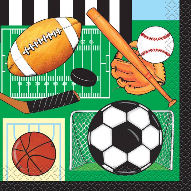 Classic Sports Beverage Napkins, 16ct