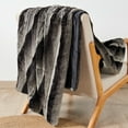 thumbnail image 5 of Home Soft Things Tip Printing Light Faux Fur Throw - Meru Stripe Gray - 50" x 60", 5 of 9