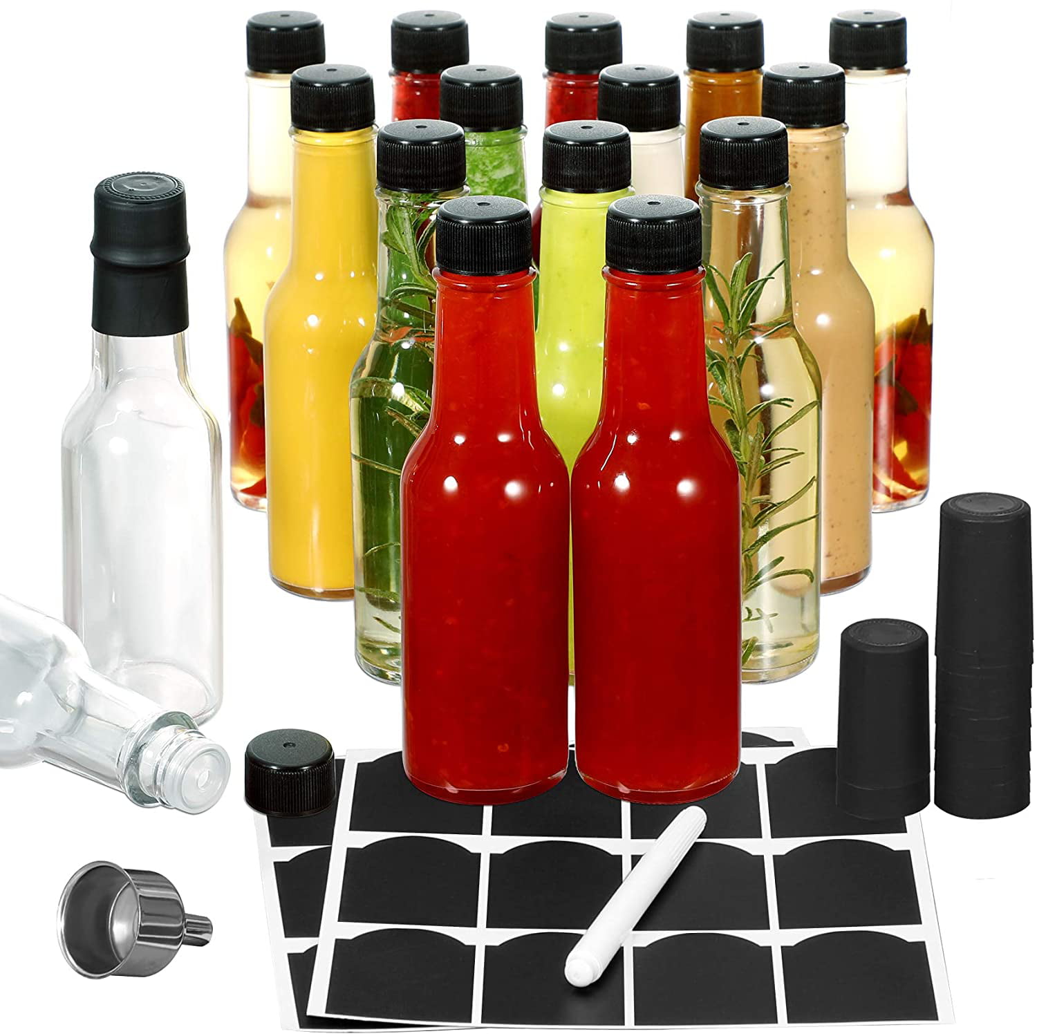  nicebottles Hot Sauce Bottles, 5 Oz - 24 Pack: Home & Kitchen