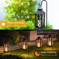 thumbnail image 5 of Solar Lanterns for Outside 2 Pack Large Garden Lanterns with Flickering Candle, Hanging Garden Gifts, Outdoor Waterproof Solar Ornaments for Balcony Patio Vintage Wall Decorations - Black, 5 of 9