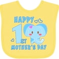 thumbnail image 3 of Inktastic Happy First Mothers Day with Elephant Boys or Girls Baby Bib, 3 of 4