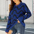 thumbnail image 2 of Vedolay Womens Sweater Fall Sweaters Round Neck Striped Cute Winter Pullover Sweaters for Women,Black S, 2 of 4