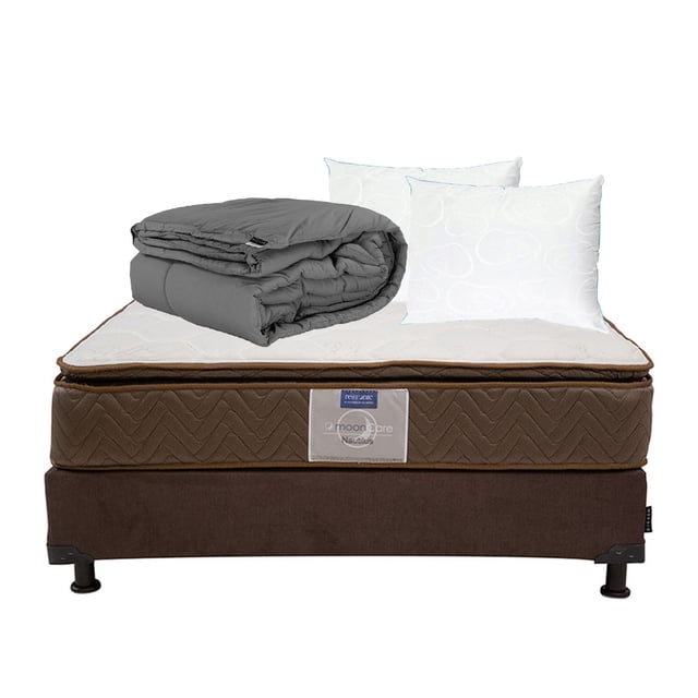 Colchón Queen Size + Box + 2 Almohadas Osos + Edredón Restonic Nautilus