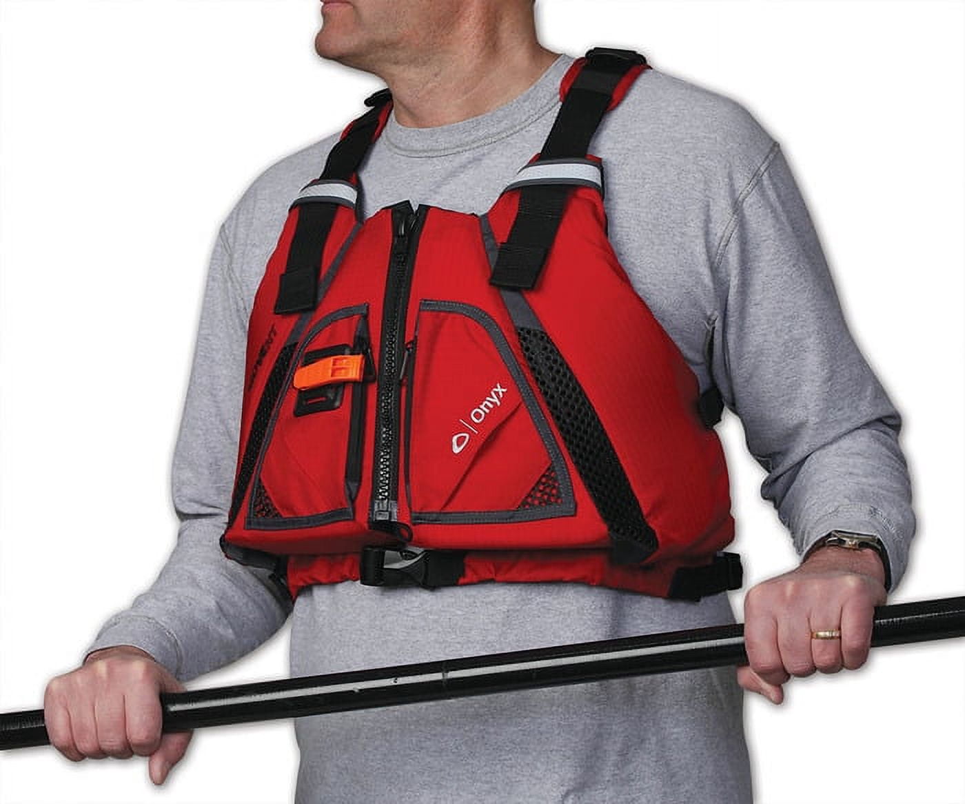 Onyx MoveVent Torsion Kayak Paddle Life Vest Teen or Adult size XL/2XL Red