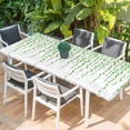 thumbnail image 2 of Green Polka Dots Table Cloths for 8 Foot Rectangle Tables, Vintage Abstract Art Watercolor Patio Waterproof Elastic Fitted Tablecloths, Washable Rectangular Table Cover for Camping, 2 of 8