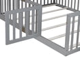 thumbnail image 3 of Holaki Wood Full Size Floor Bed with High Fence Railings for Kids, Gray, 3 of 7