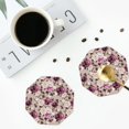 thumbnail image 5 of Pofeuu Rose Flowers Print Leather Coasters Set of 6, Round Cups Mugs Mat Pad for Home Kitchen Heat Resistant Drink Coasters,Octagon, 5 of 7