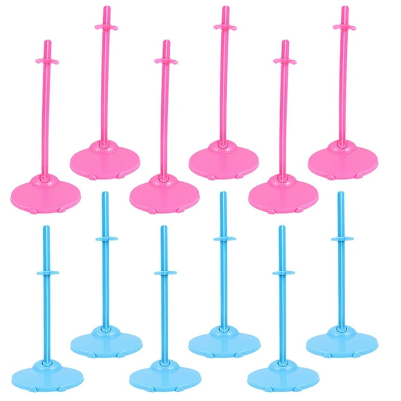 Miangastore 12pcs Doll Stand Holder Desktop Doll Toy Fixing Clip Stable Doll Display Stand Doll Accessory