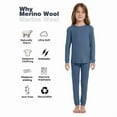 thumbnail image 2 of Woolcano Kids 100% Merino Wool Base Layer Set Unisex Thermal Underwear for Girls & Boys Ski Winter, 2 of 6